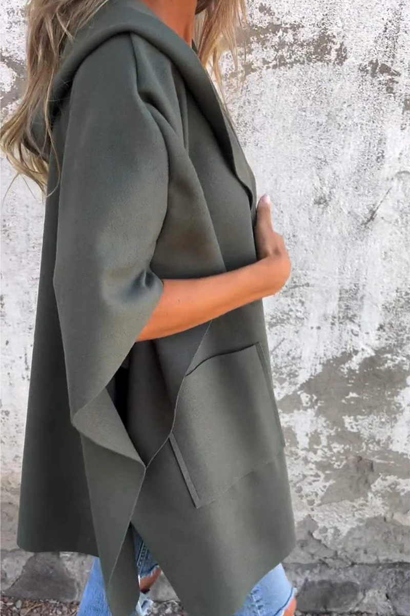 Diana® | Casual solid color outerwear with pocket turn-down collar