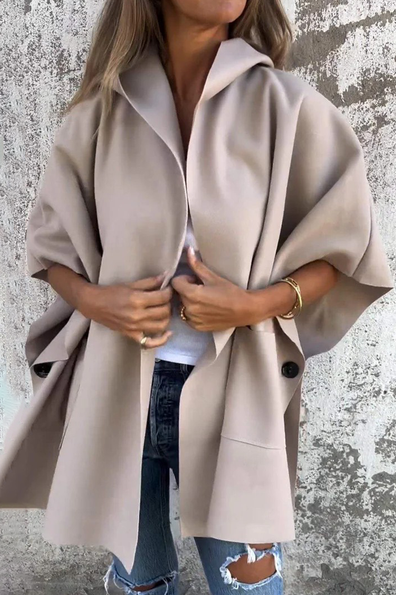 Diana® | Casual solid color outerwear with pocket turn-down collar