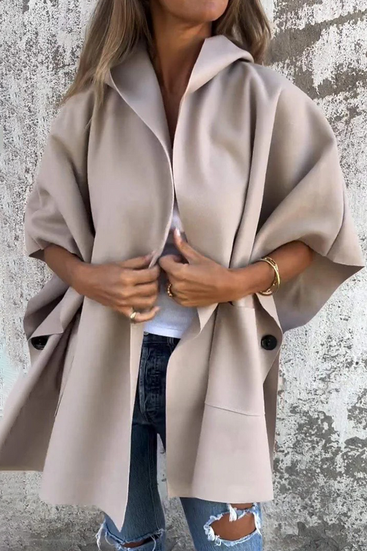 Diana® | Casual solid color outerwear with pocket turn-down collar