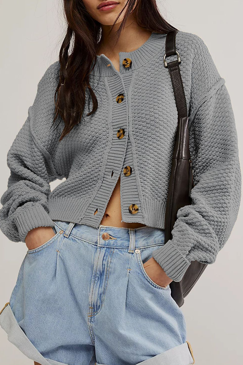 Dafne® | Casual Daily Solid Color Button O-Neck Outerwear (5 Colors)