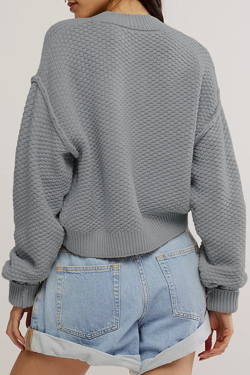 Dunja® | Casual everyday outerwear with solid color buttons and O-neck