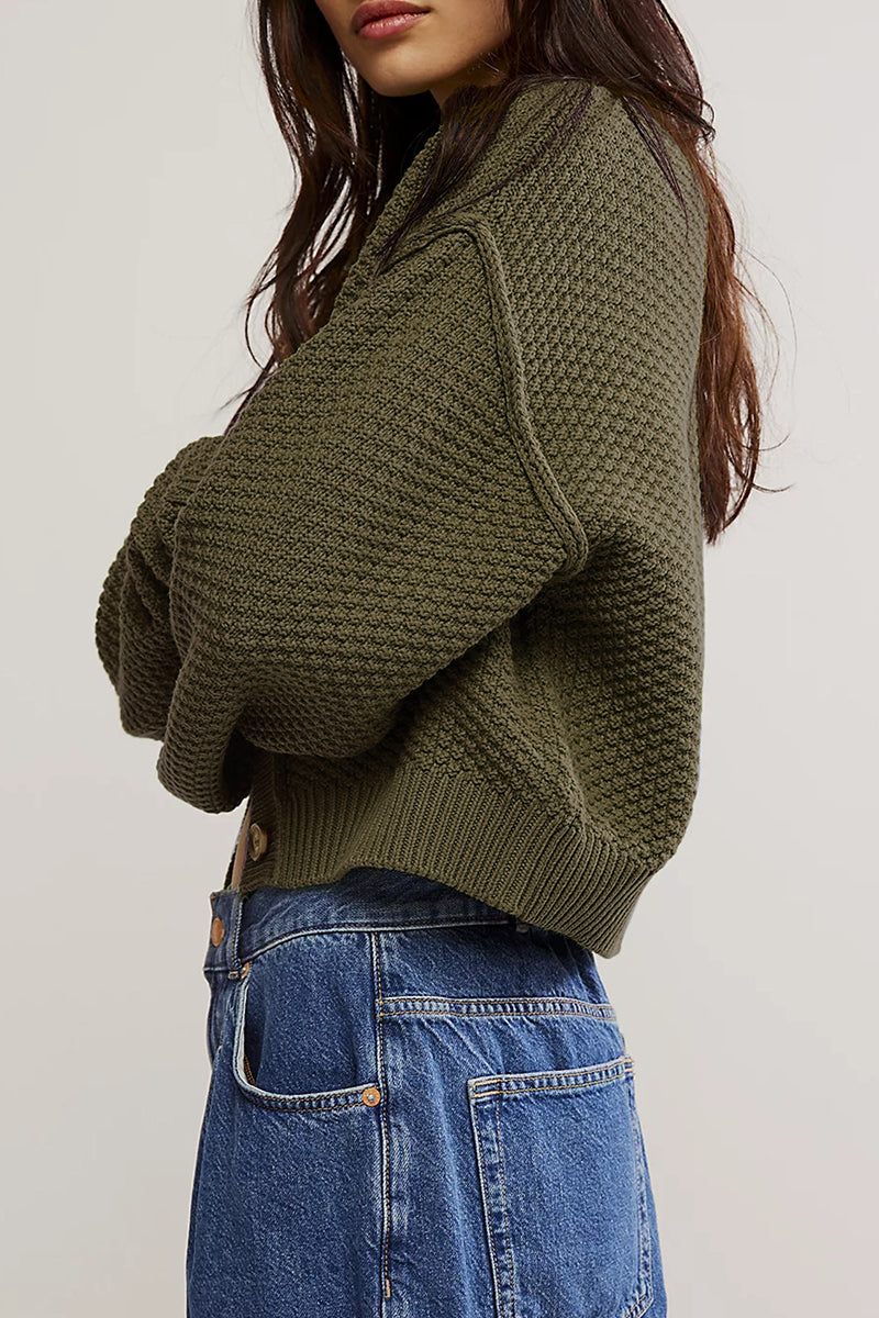 Dafne® | Casual Daily Solid Color Button O-Neck Outerwear (5 Colors)