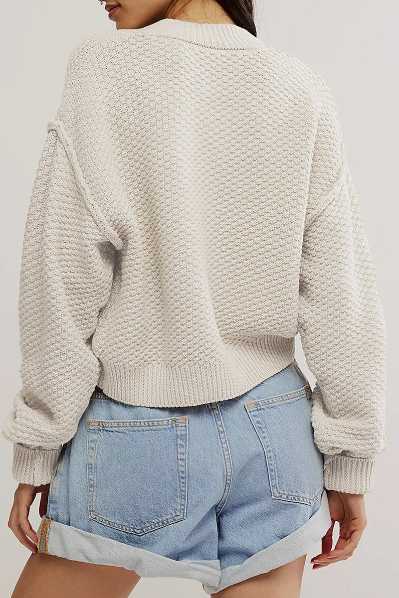 Dunja® | Casual everyday outerwear with solid color buttons and O-neck