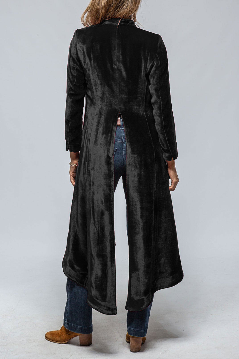 Eleonora® | Casual street outerwear with plain pocket slit and V-neck