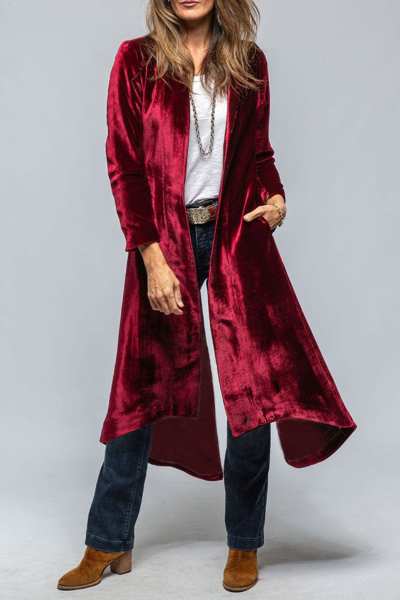 Eleonora® | Casual street outerwear with plain pocket slit and V-neck