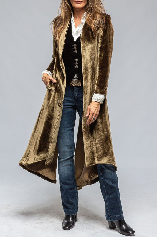 Eleonora® | Casual street outerwear with plain pocket slit and V-neck