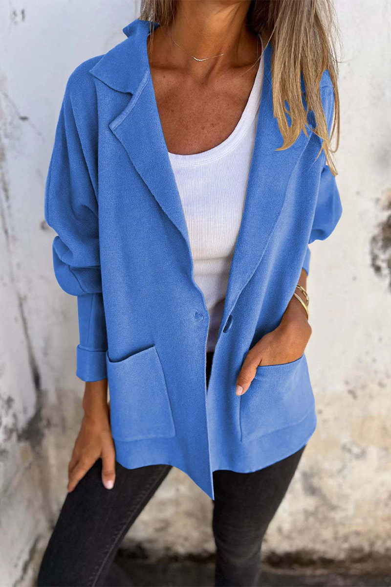 Eleanor® | Casual outerwear with pocket turn-down collar for everyday wear