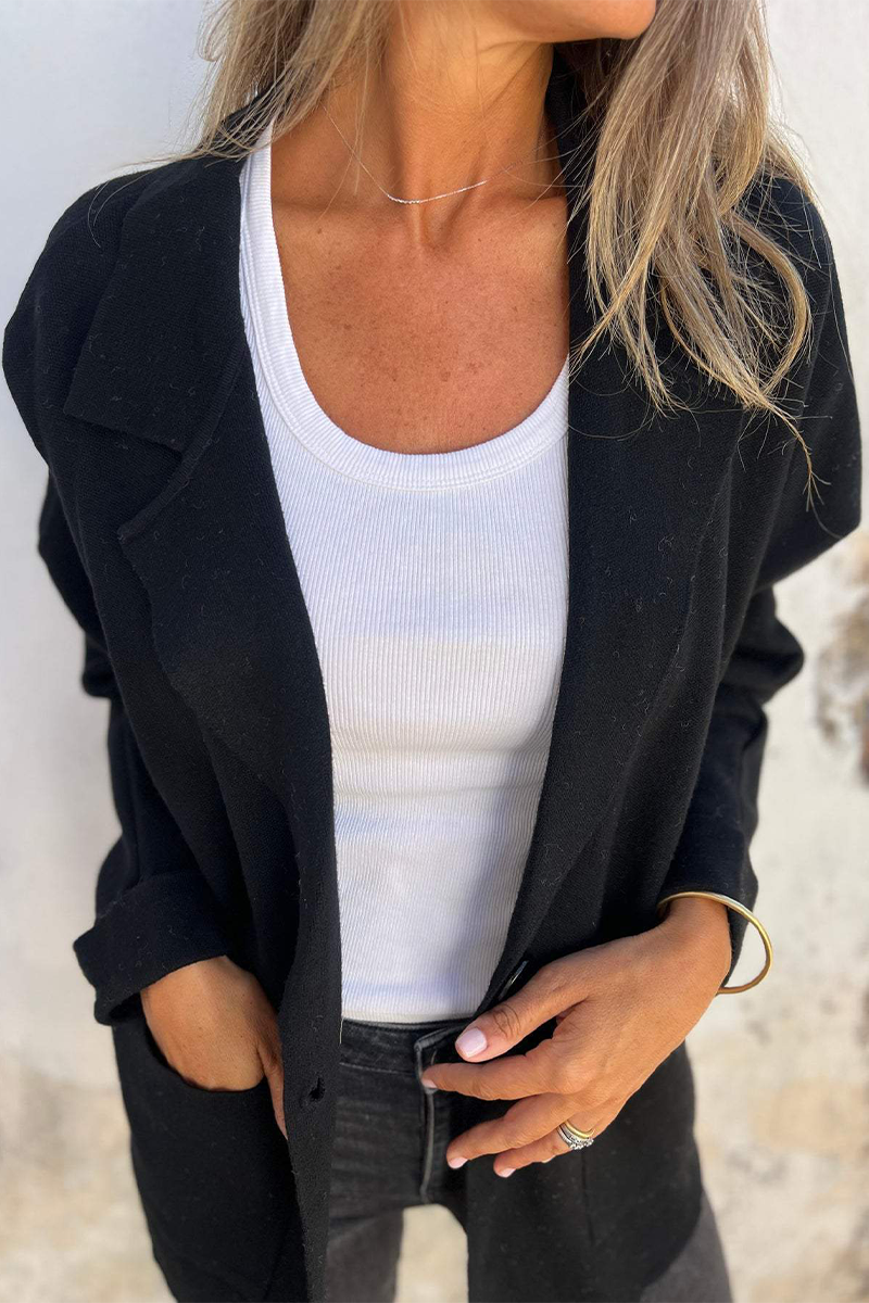 Eleanor® | Casual outerwear with pocket turn-down collar for everyday wear