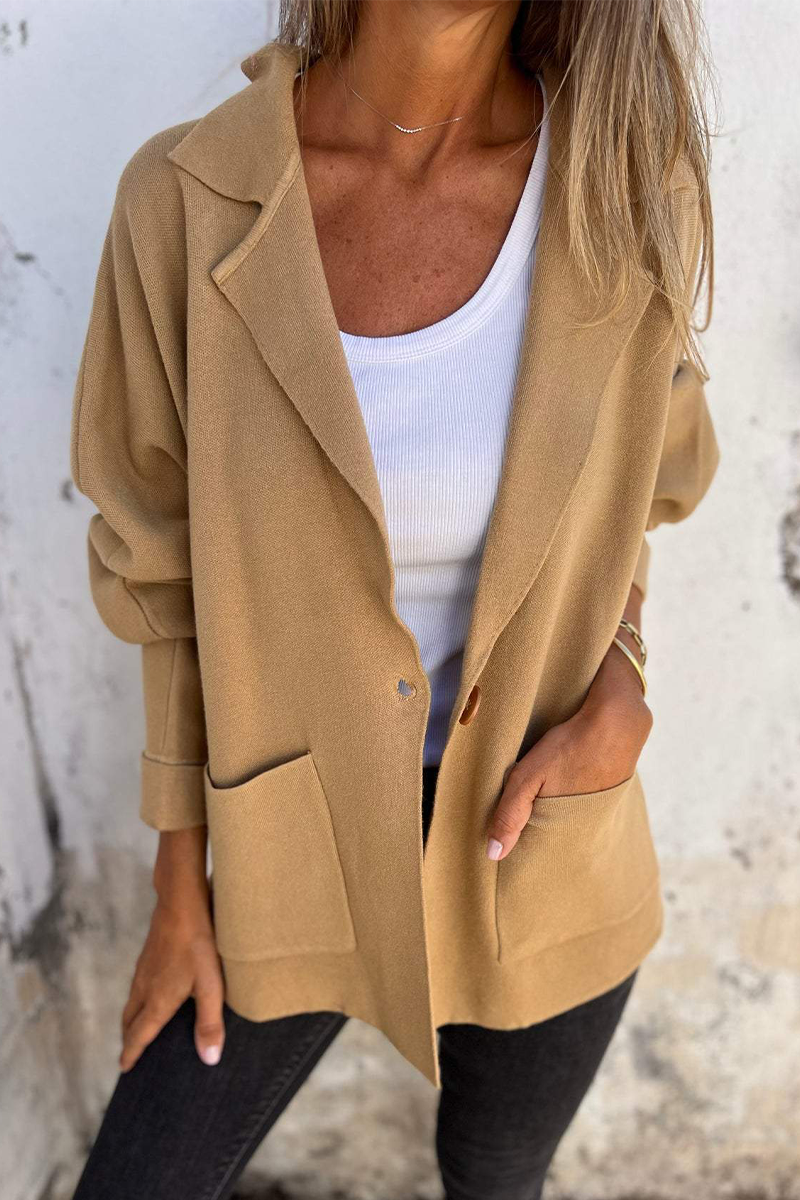 Eleanor® | Casual outerwear with pocket turn-down collar for everyday wear