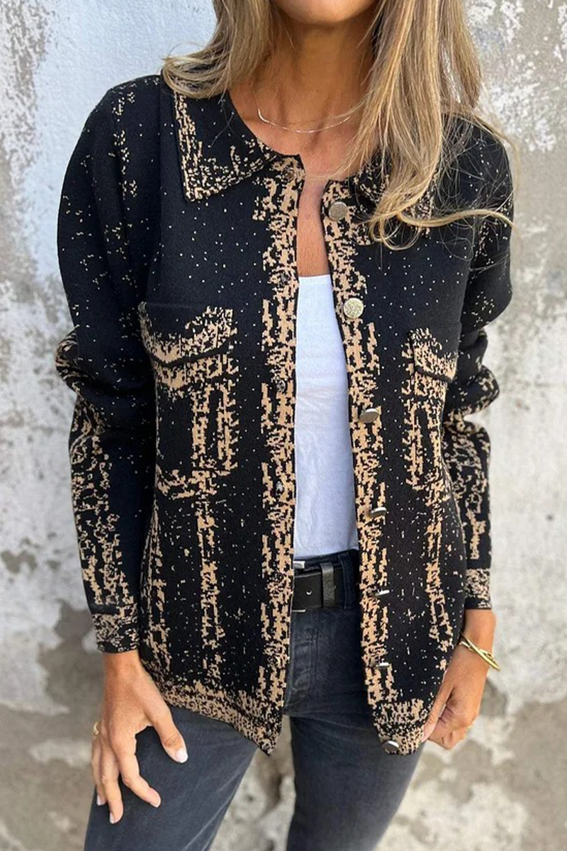 Eliana® | Casual outerwear with distressed buttons and turn-down collar