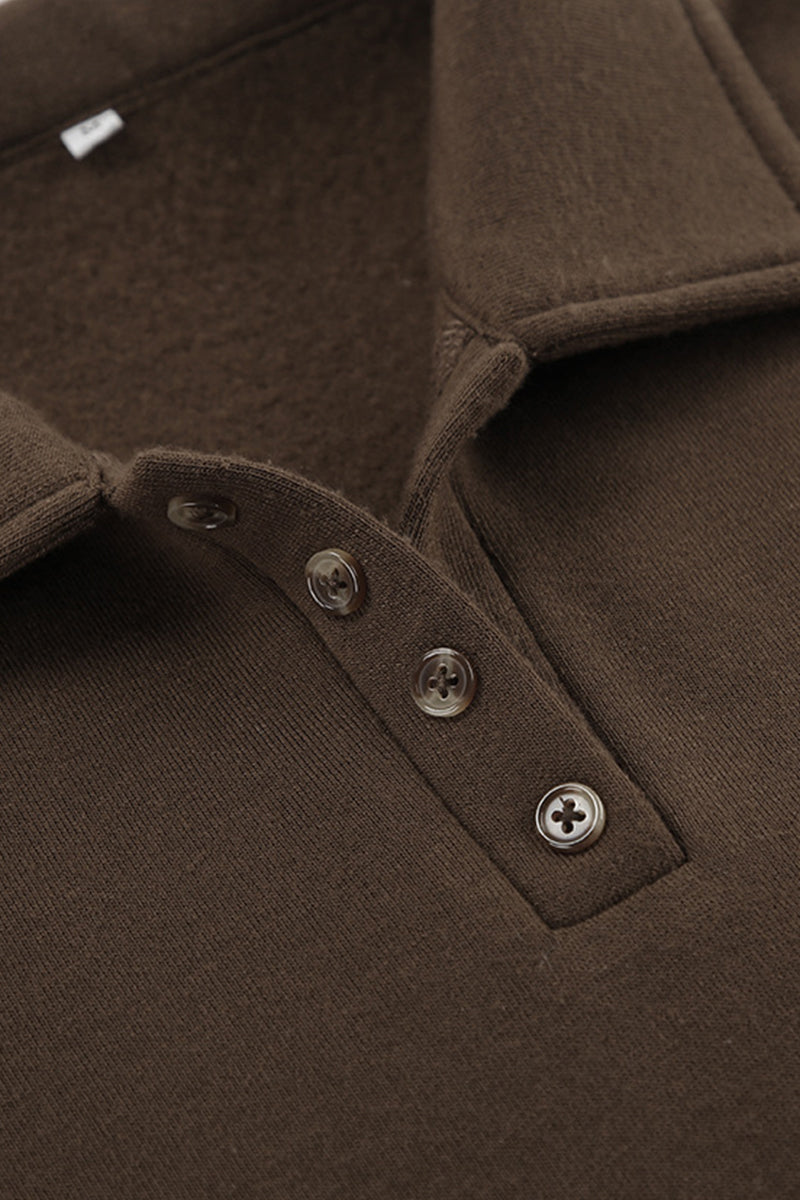 Elena® | Casual everyday two-piece suit with a fluffy turn-down collar and long sleeves