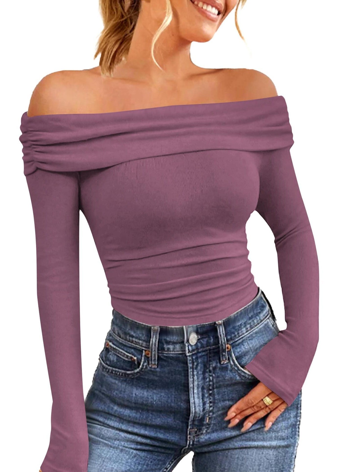 Breffni® | Off-Shoulder Long Sleeve Blouse