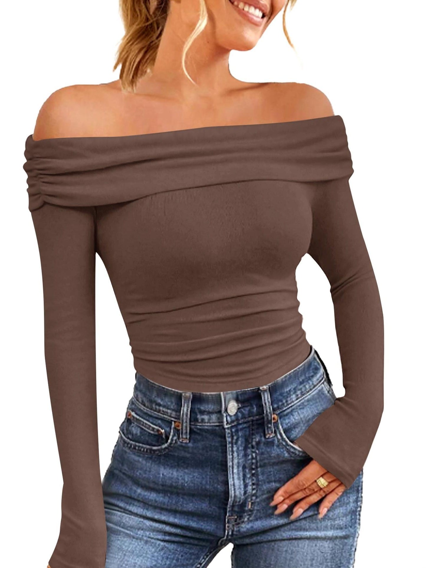 Breffni® | Off-Shoulder Long Sleeve Blouse