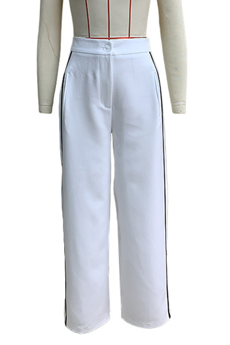 Dayana® | Casual patchwork trousers with pocket buttons, loose straight patchwork trousers with high waist