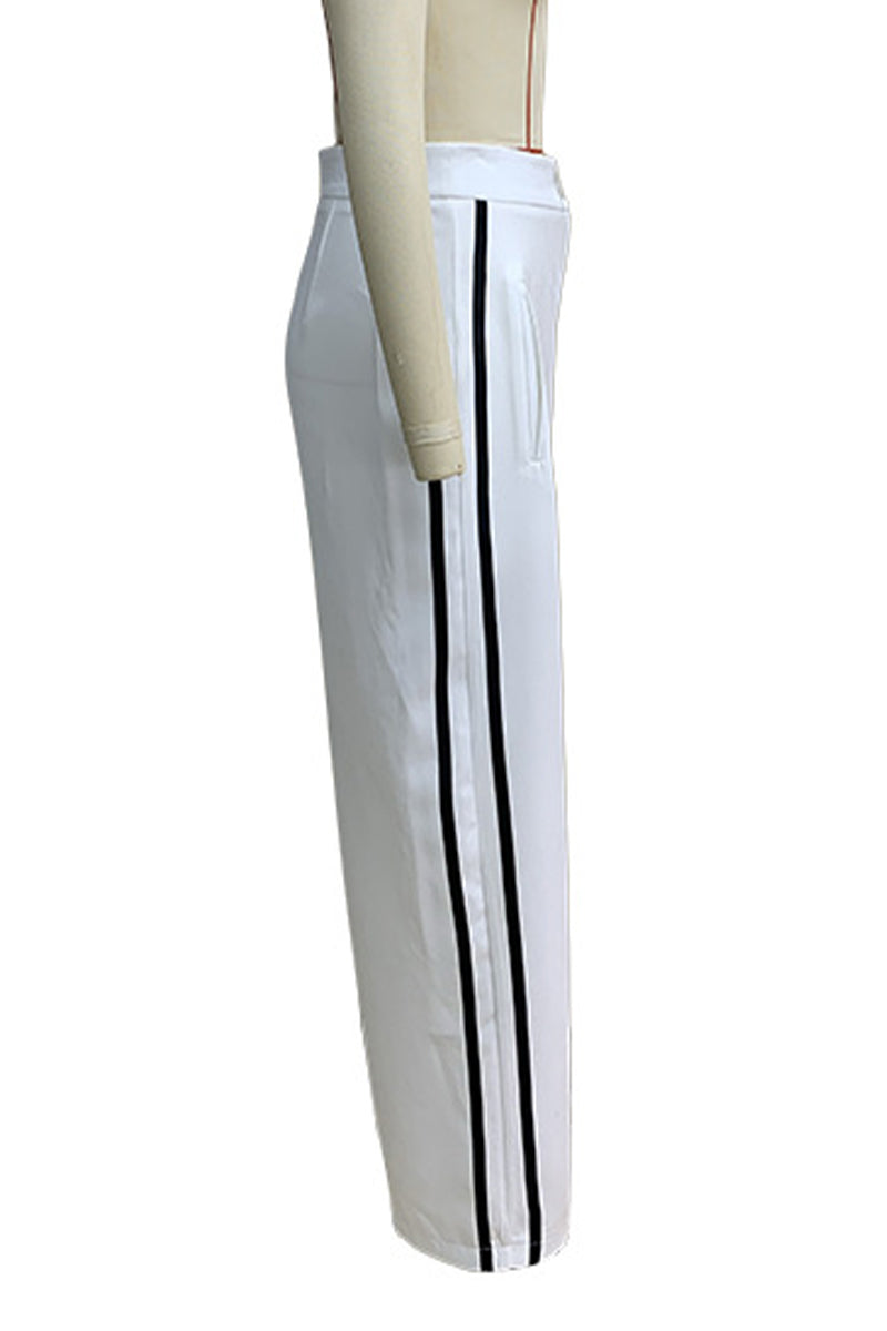Dayana® | Casual patchwork trousers with pocket buttons, loose straight patchwork trousers with high waist