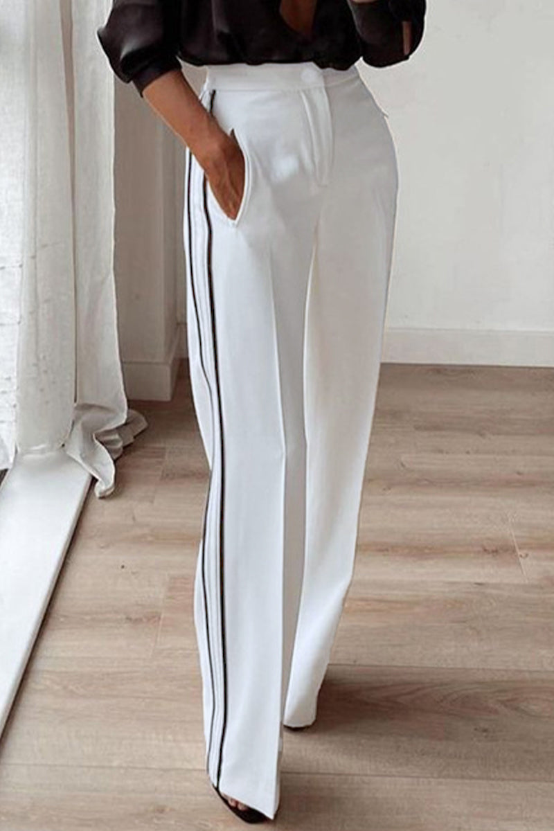 Dayana® | Casual patchwork trousers with pocket buttons, loose straight patchwork trousers with high waist