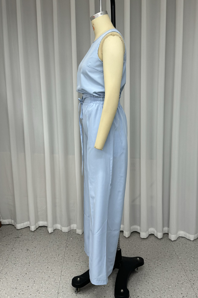 Belén® | Casual daily sleeveless lace-up O-neck two-piece suit