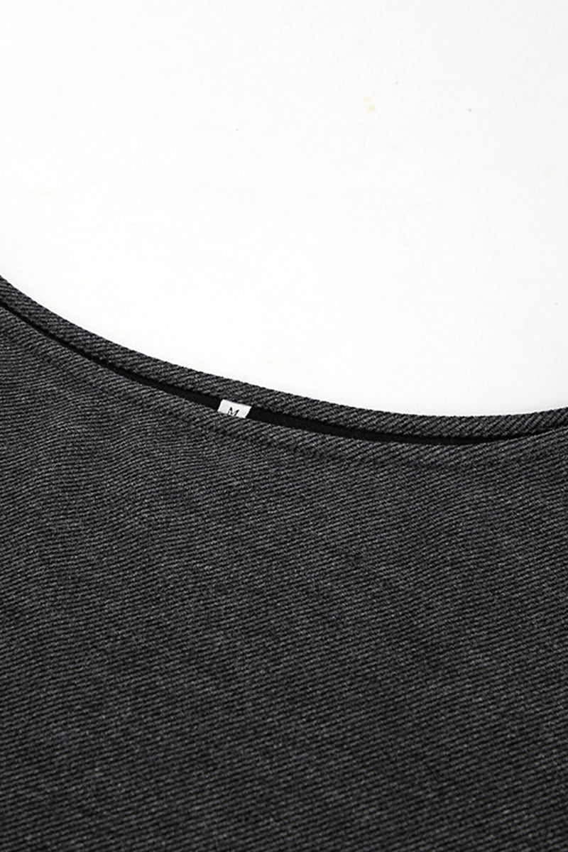 Elena® | Casual street tops with irregular potholes and slanted collars