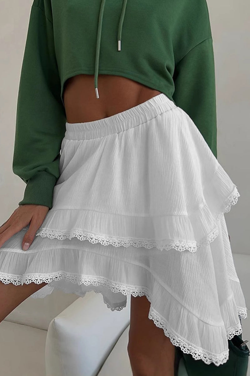 Carina® | Casual Daily Lace Irregular Loose High Waist Pants