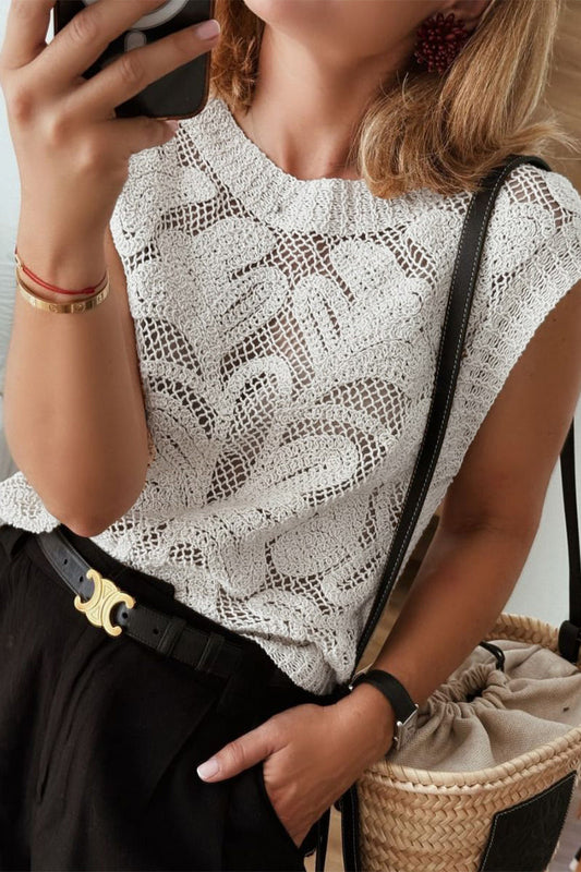 Amparo® | Casual daily tops with hollow out O-neck