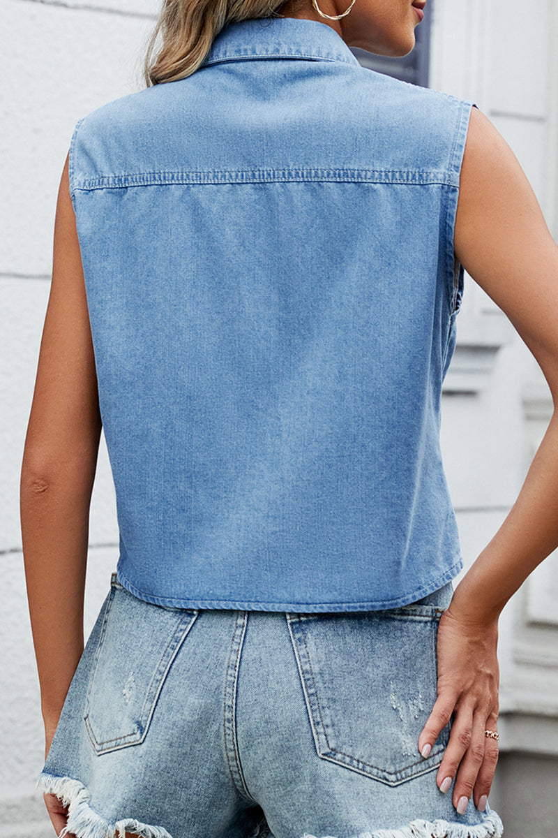 Dominique® | Casual blouses with lace-up buttons and turn-down collars