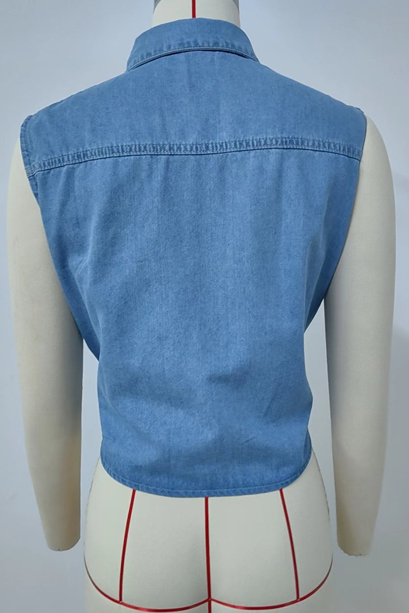 Dominique® | Casual blouses with lace-up buttons and turn-down collars