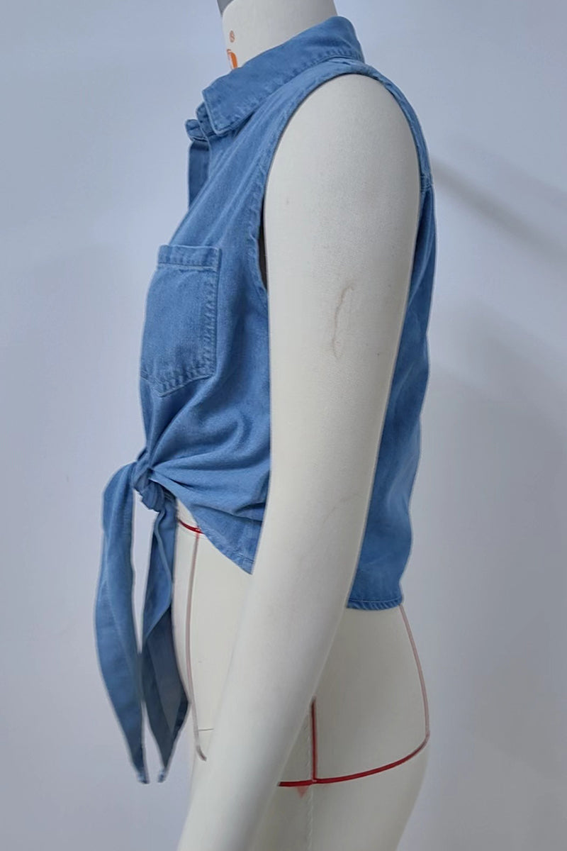 Dominique® | Casual blouses with lace-up buttons and turn-down collars
