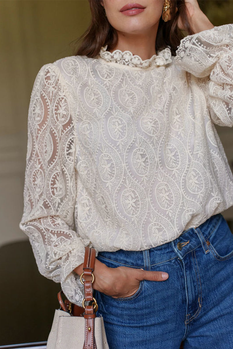 Carina® | Sexy Lace Flounce Blouses with Lotus Leaf Collar (3 Colors)