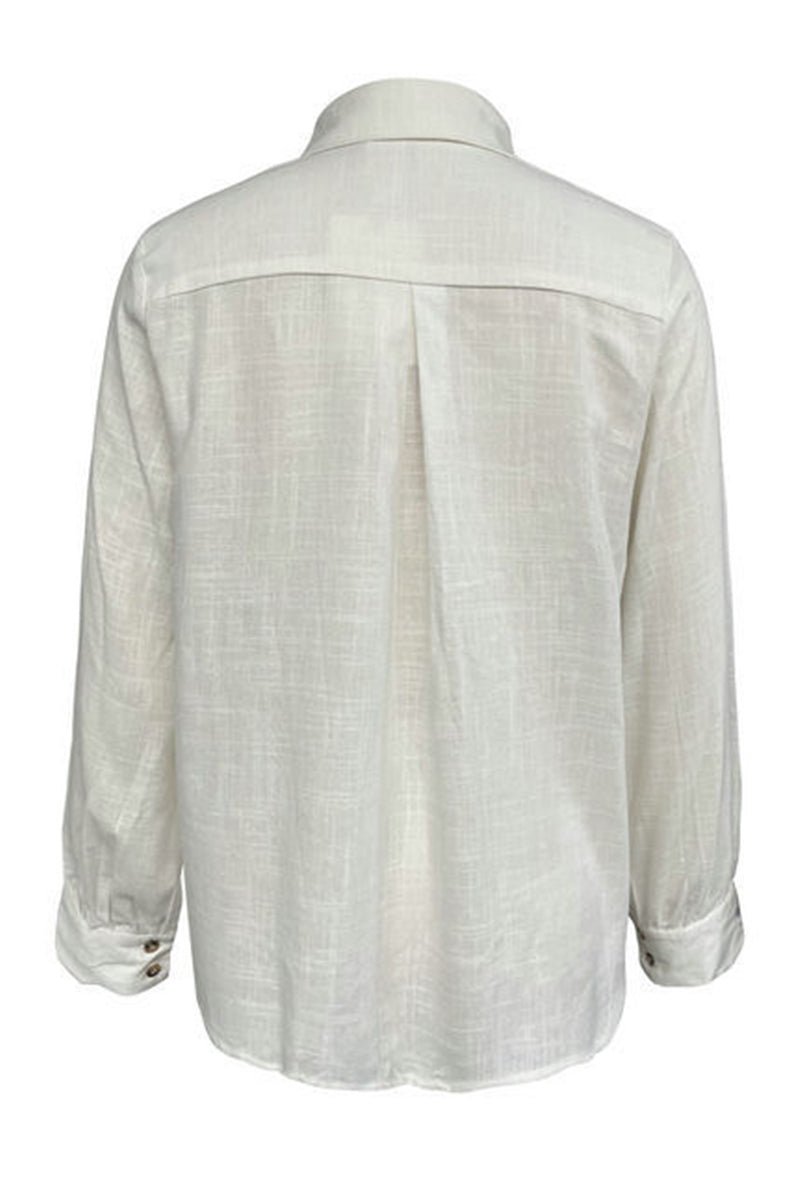 Brigitte® | Casual blouses with hollow out turn-down collar (4 colors)