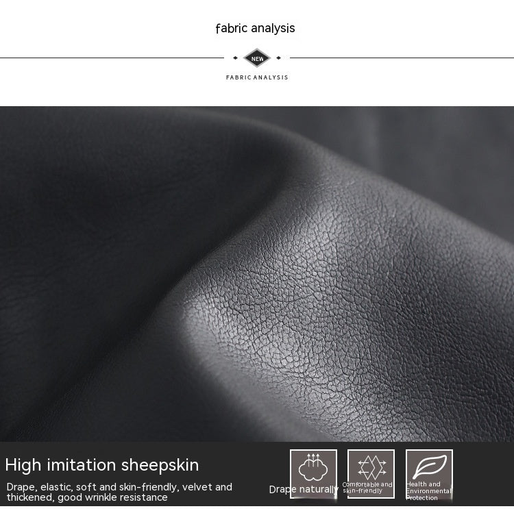 Eliana® | PU leather skirt with fleece lining, thickened and side slit