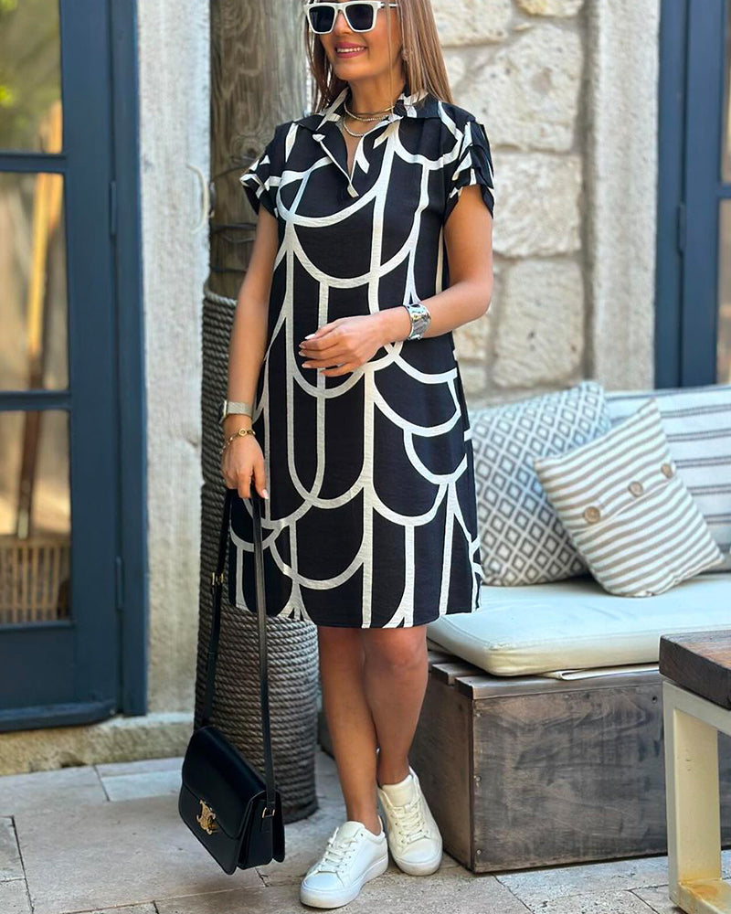 Kathleen | Stylish Graphic Print Dress