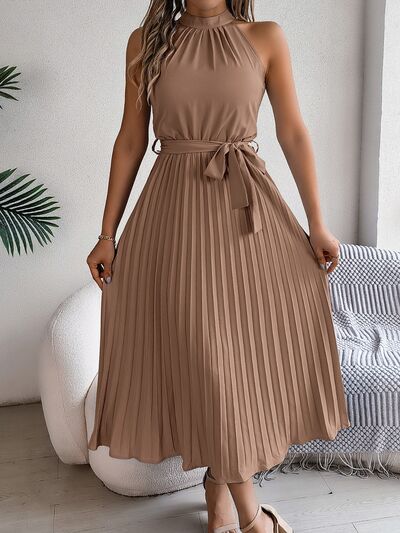 Amelie® | Greek pleated dress with tie waist