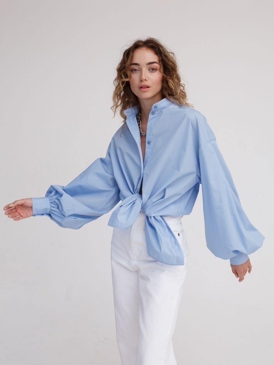 Blanca® | Cherry colored long sleeve puff shirt