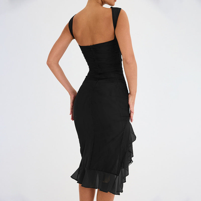 Carolina® | Short asymmetrical dress with ruffles