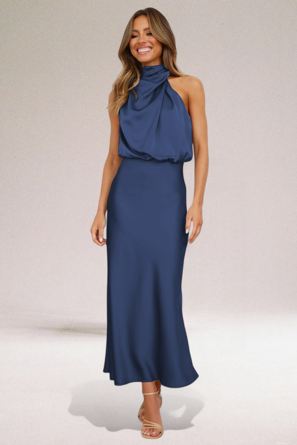Flavia | Glamorous Dress with Halter Neckline