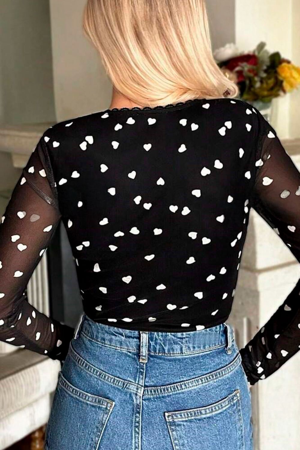 Bianca® | Long-sleeved bodysuit with a sweetheart neckline and a square neckline