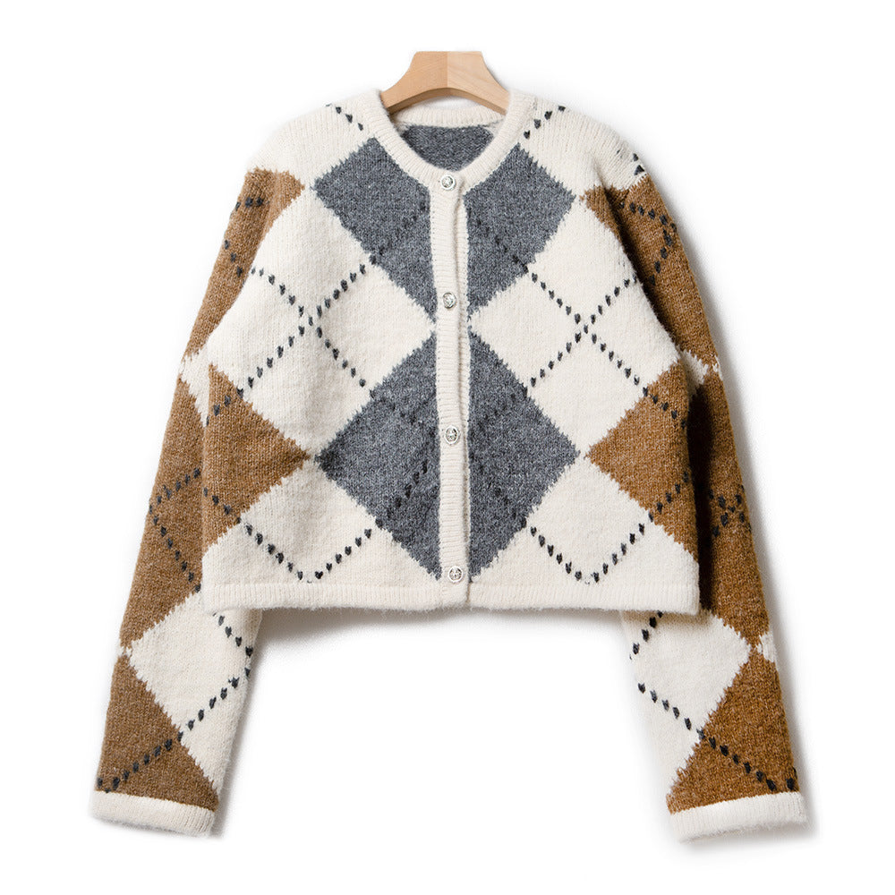 Blythe® | Women's alpaca knit cardigan in a geometric design