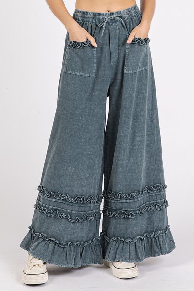 Alana® | Wide-leg trousers with ruffled pockets