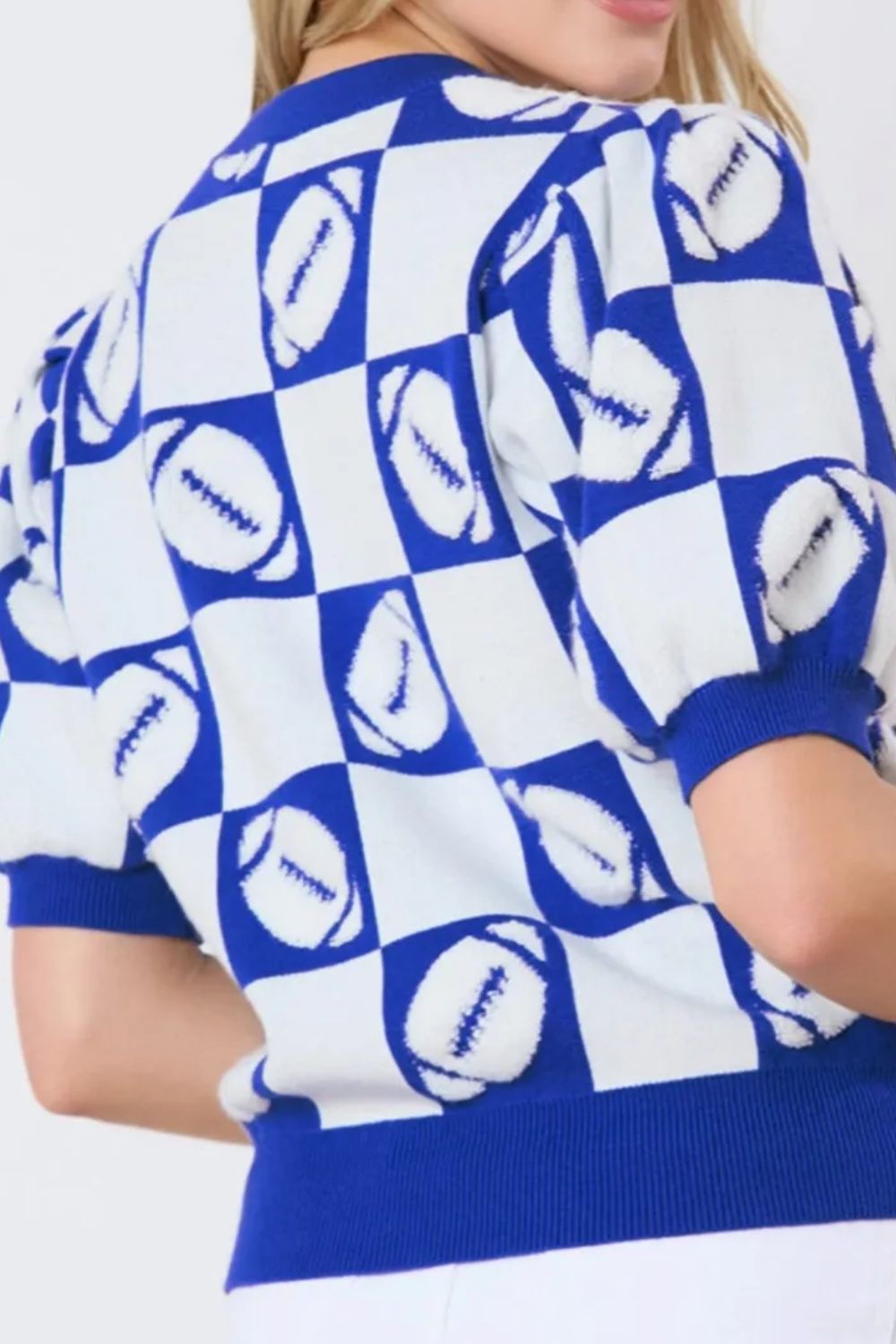 Annika® | Football sweater with a crew neck and short sleeves