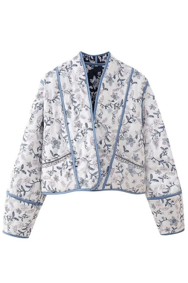 Clarisa® | Stand Collar Reversible Quilted Cropped Jacket