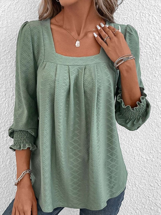 Buchert® | Cotton Blouse With A Square Neckline