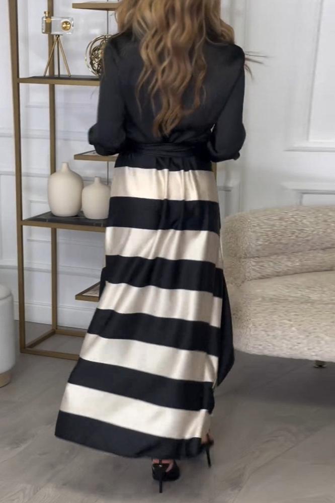 Celeste® | Dress Soft Touch Striped Maxi Dress with Belt