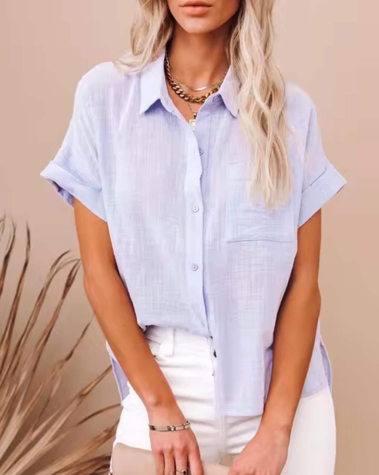 Dominique® | Short-Sleeved Blouse Made Of Cotton Linen
