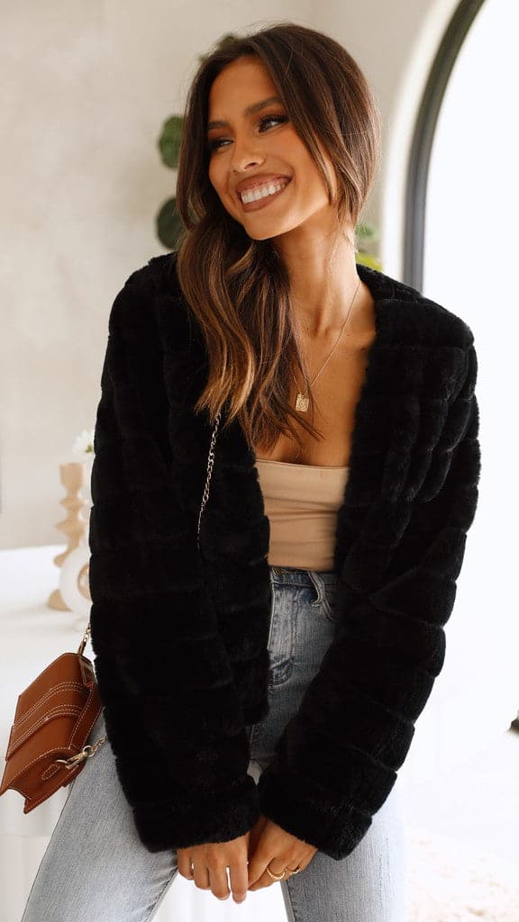 Nancy | Women's Cropped Faux Fur Jacket