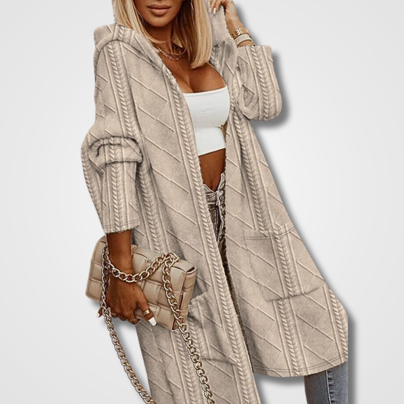 Dayana | Long hooded cardigan for women