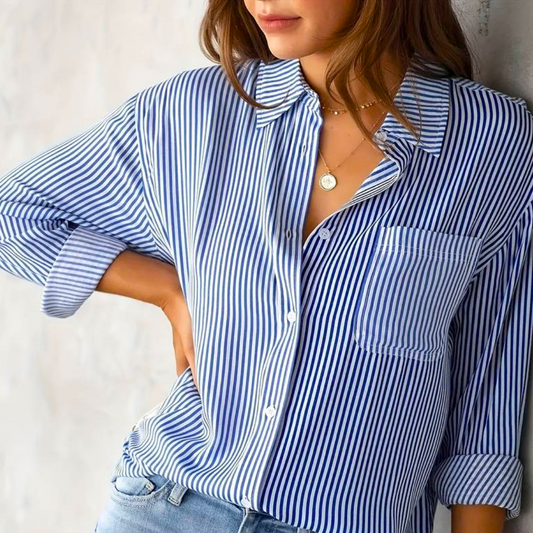 Brynna® | Long Sleeve Casual Striped Blouse