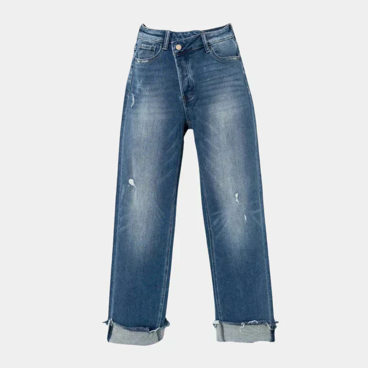 Joan | High-Waisted Cropped Jeans with Wide Legs
