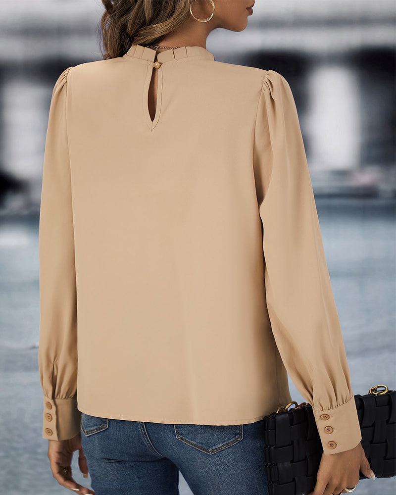 Calypso® | Blouse with stand-up collar