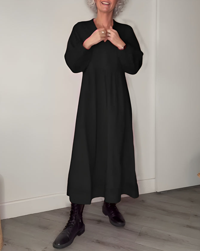 Antonella® | Long, slimming dress with a V-neck