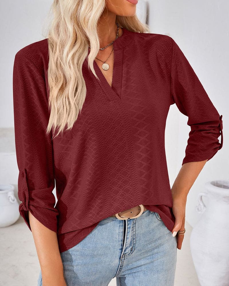 Adrianna® | Elegant Long-Sleeved V-Neck Blouse